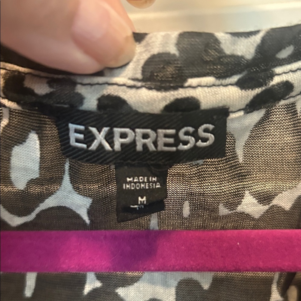 Express Black and White Patterned Top